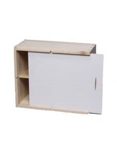 Theedoos,  hout, 4 vakken,... 2