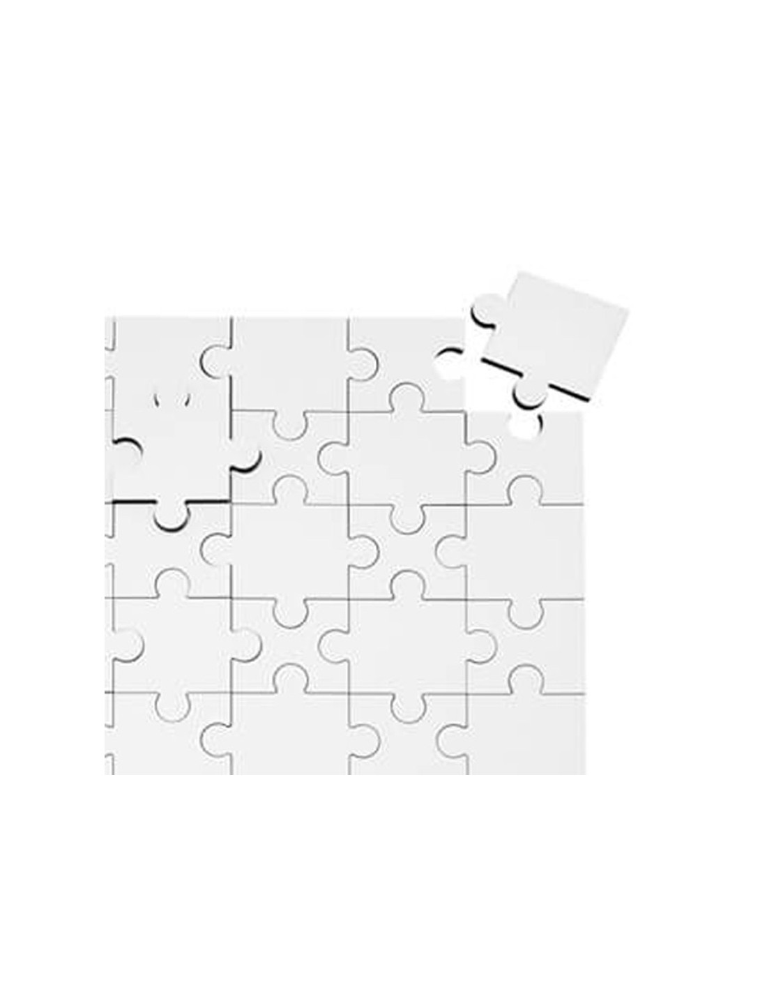 Puzzle de madeira branco para sublimação 60 peças 25x36cm